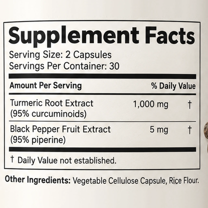Joint Relief supplement facts panel
